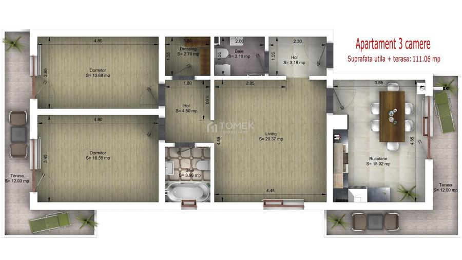 Apartament 3 str.Bacovia in vila cu 6 apartamente