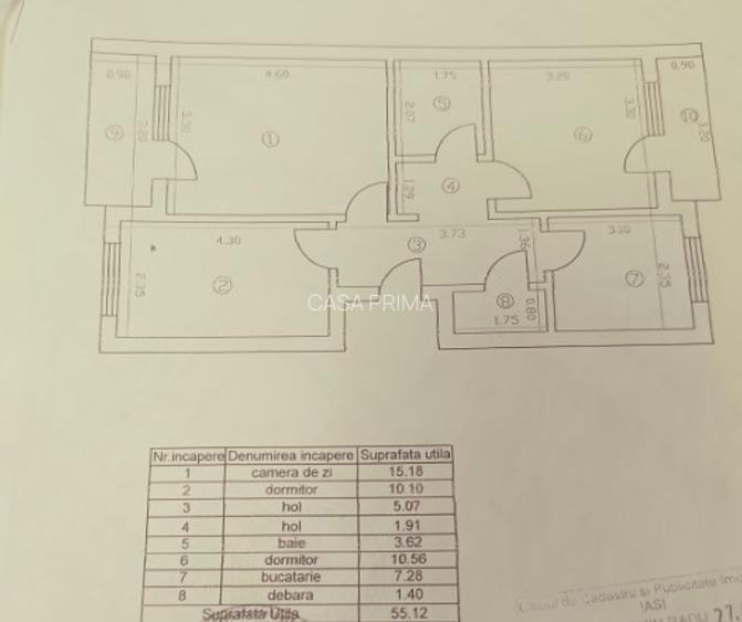 Apartament 3 camere Cantemir-Podu de Piatra, renovat, mobilat si utilat - 9
