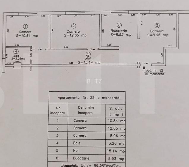 Apartament 3 camere, 60 mp, zona Aradului - 14
