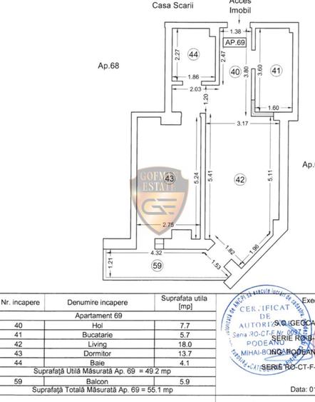 2 camere Solid Residence - Mamaia Butoaie, et 6/8 lift, 56 mp, balcon