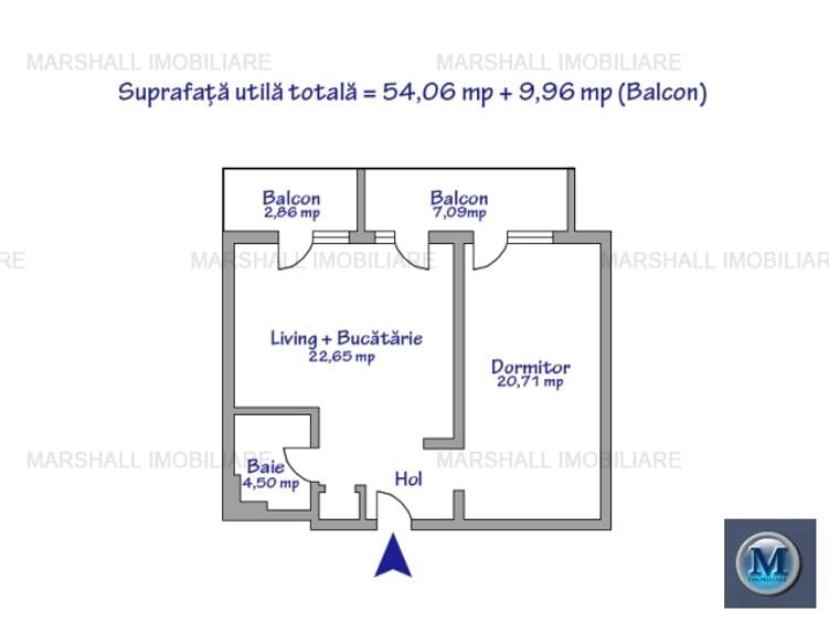 Apartament 2 camere de vanzare, zona Albert, 64 mp #16484