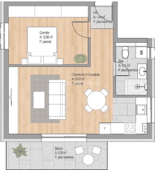 Apartament cu 2 camere de vânzare , finisat complet - 2