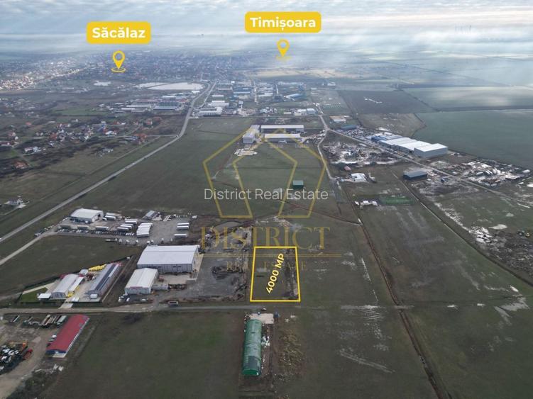 Teren industrial 4.000 mp, parcelabil, POT 80% I Săcălaz - 3