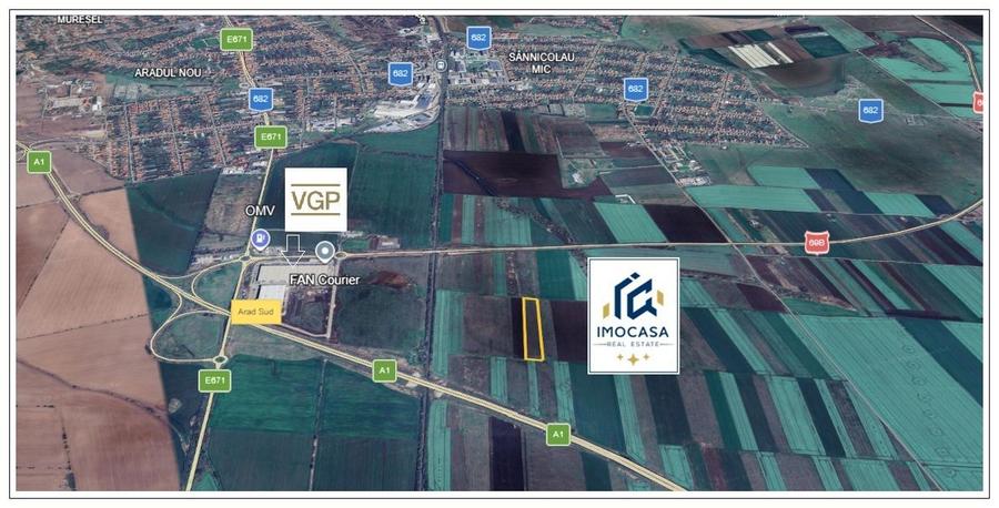 De vânzare Teren Extravilan arabil, 2ha comasat, Arad sud A1