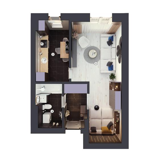 Garsoniera 1D cu gradină | HILS Titanium | Ansamblu rezidential nou
