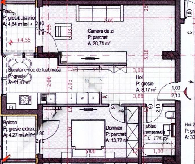 Apartament 2 camere decomandat, 58,7 mp utili + doua balcone, zona Iulius Mall