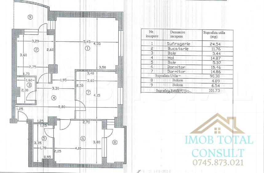 VAND APARTAMENT 3 CAMERE DECOMANDAT - 102 MP - MOBILAT LUX - PARCARE SUBTERANA