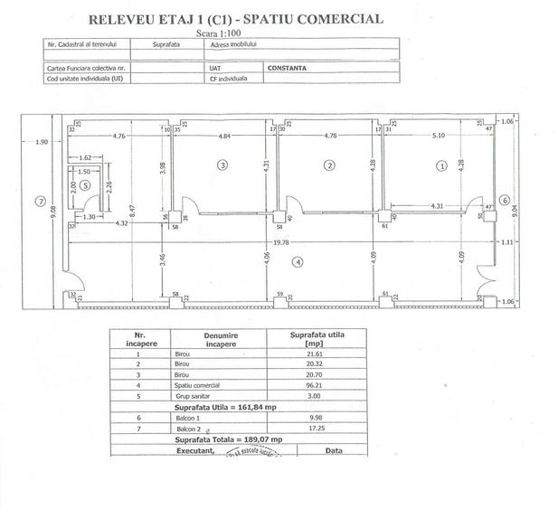 Aurel Vlaicu, spatiu comercial /birouri, etaj 1, 190 mp.