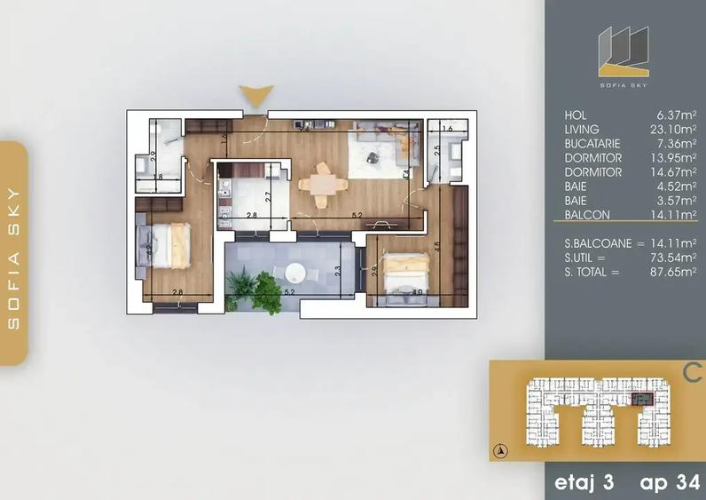 Apartament 3 Camere Metrou-Scoala 8 minute Mutare Rapida