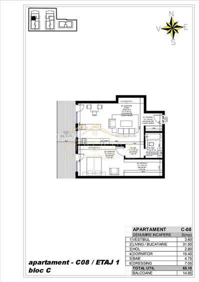 Apartament 2 camere / 65.10 mp / Pipera - 1