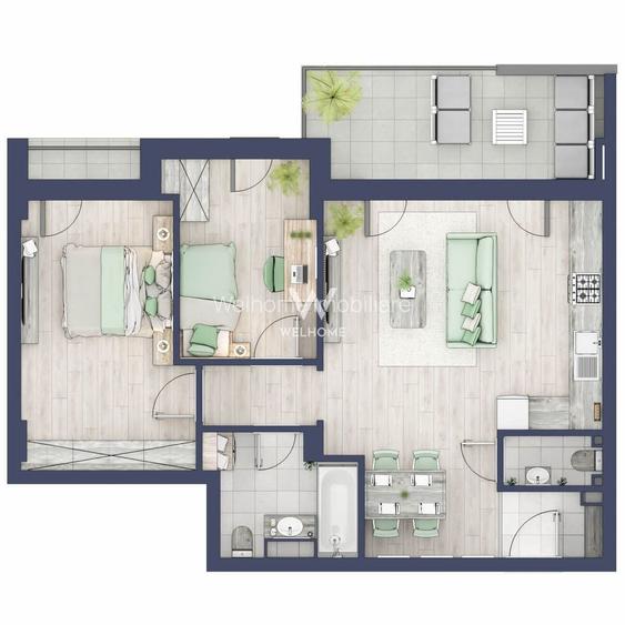 Apartament dotat inteligent, 3 camere, Sibiu - 1