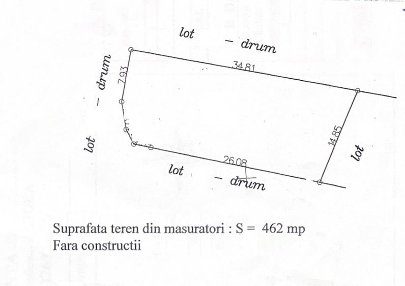 Agigea - vis a vis de Primarie - teren 462mp cu deschidere la 3 strazi