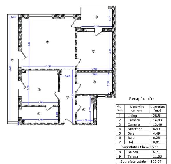 Apartament 3 Camere Premium | Baneasa | Etaj 2 | 103 mp Utili