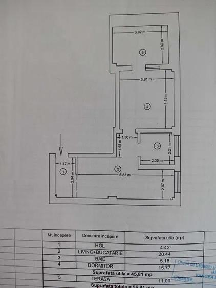 Apartament cu 2 camere open-space, terasa, loc de parcare - Valea Lupului