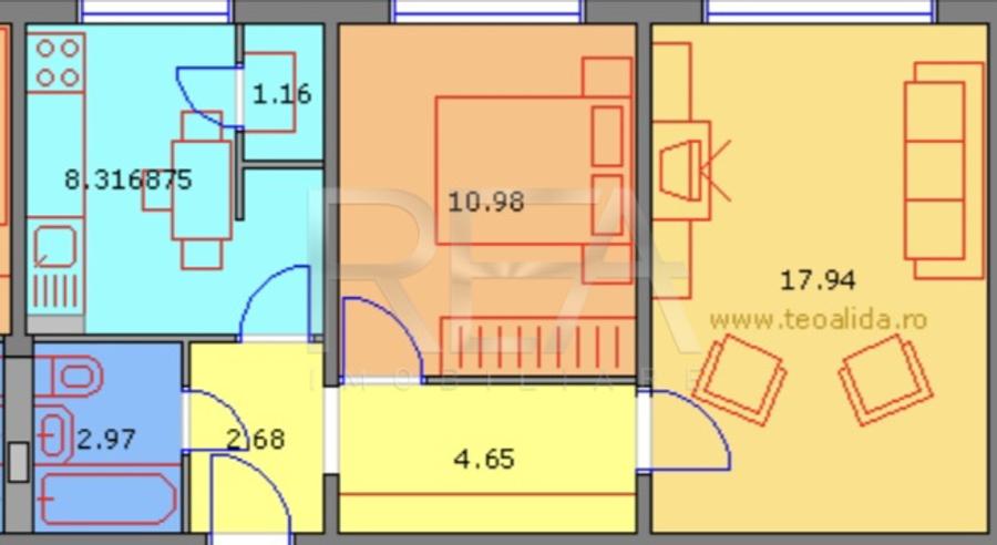 2 camere, et 3/4, 50mp, anvelopat-Drumul Taberei