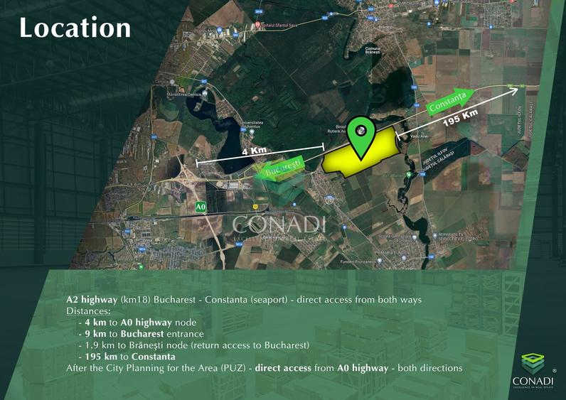 A2- Cernica Locatie strategica parc logistic cu accese direct din A2