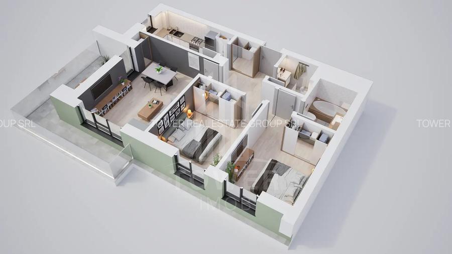 Apartament modern cu 3 camere, Rate la Dezvoltator 7 ani - 11