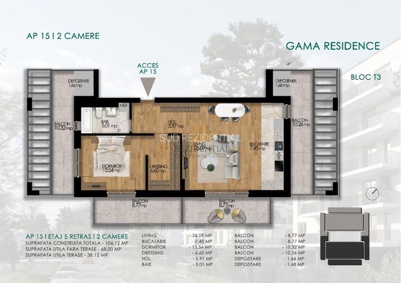 Apartament 2 camere de vanzare,bloc nou,intrare Popesti, Sos.Oltenitei - 1