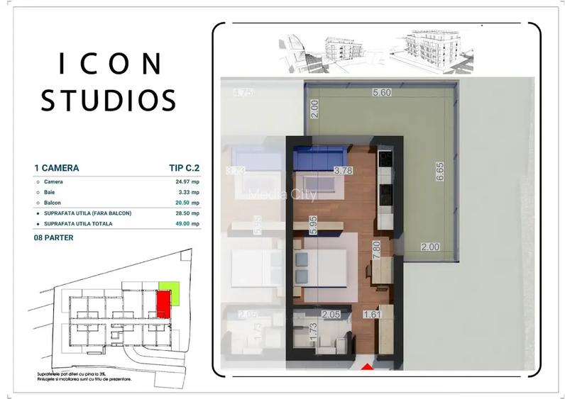 Garsonieră de vânzare în ansamblul ICON Studios - 2