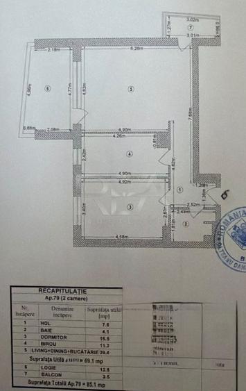 3 camere Dristor decomandat, centrală, parcare, an 2023, 85 mp