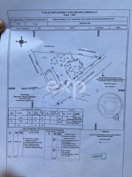Casa cu 3 camere + teren 567 mp pe Nicolae Balcescu in Gaesti