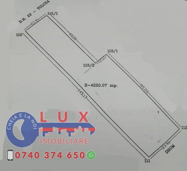 ID 7393 Teren INTRAVILAN amplasat pe DN22 - E87 - Strada Babadag