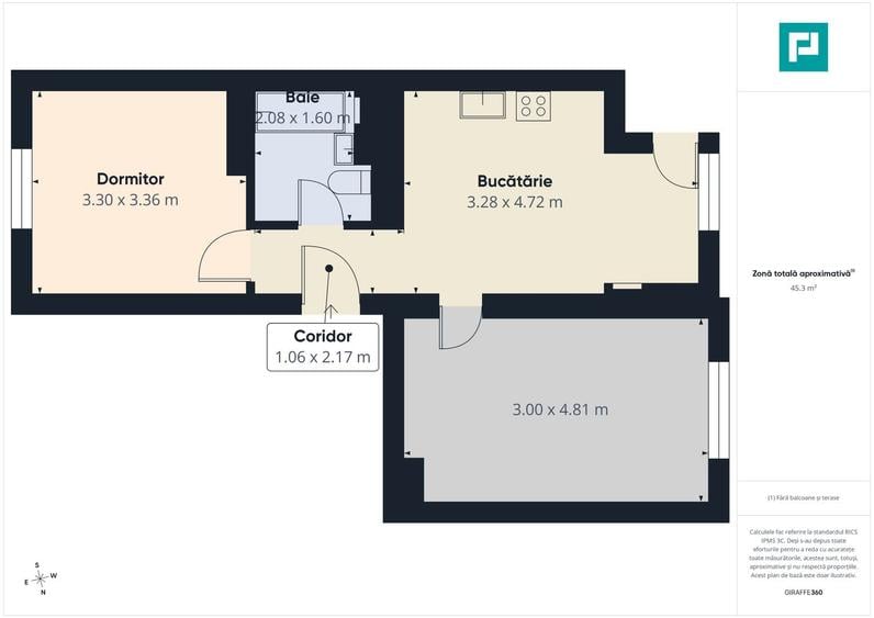 Apartament cu două camere Zimandul Nou