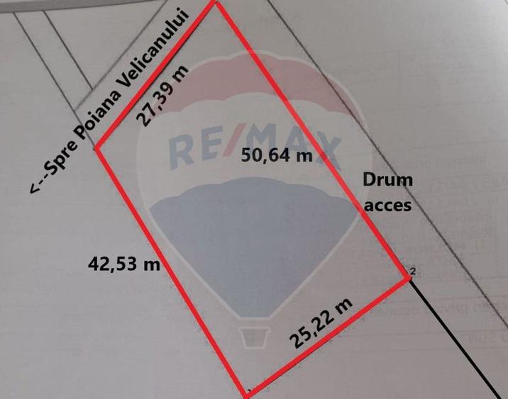 Teren Rasnov -Glajerie, Poiana Velicanului, 1447mp, la str principala