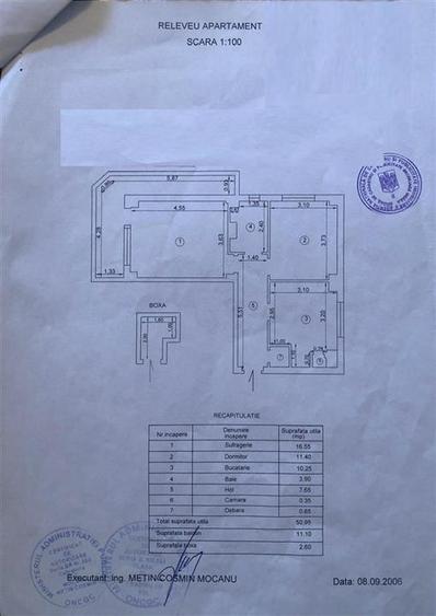 2 camere, 62 mp, balcon 11 m, Mobilat si Utilat, Ultracentral