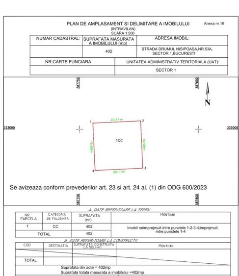 Baneasa, Nisipoasa, vanzare teren intravilan, suprafata 640 mp, P+4, - 7