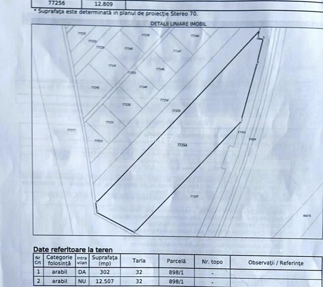 Teren de vanzare, 302 mp intravilan arabil,  12.507 mp extravilan,  zona Dedeman - 2