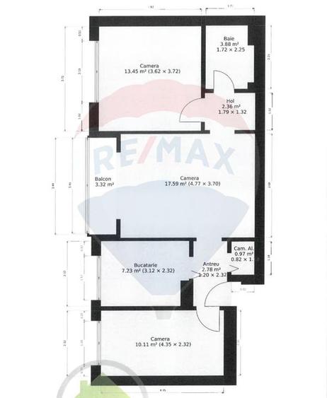 Apartament 3 camere, centrală proprie, Podgoria / Arad