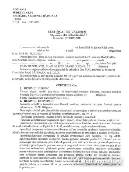 Teren de vanzare – Muntele Baisorii, 1000 mp, vedere spre rezervatia Belioara
