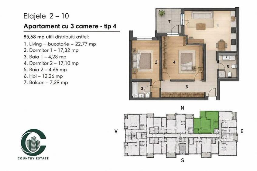 3 Camere Decomandat Energia Residence