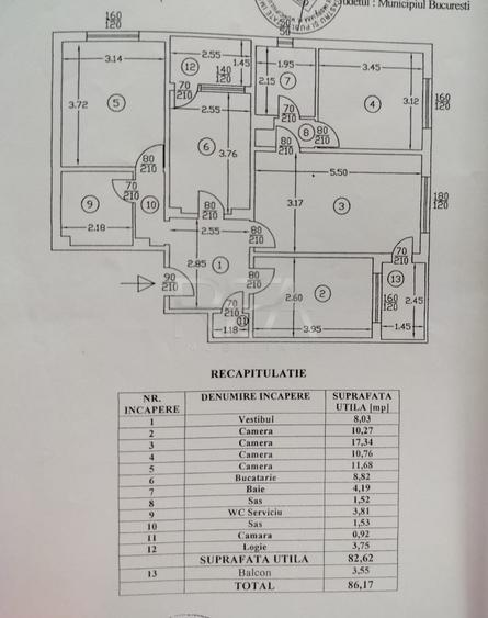 4 camere, 82 mp, centrală, parcare, Metrou Apărătorii Patriei