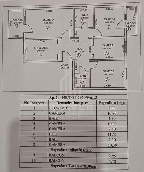 Apartament decomandat 4 camere - Terezian