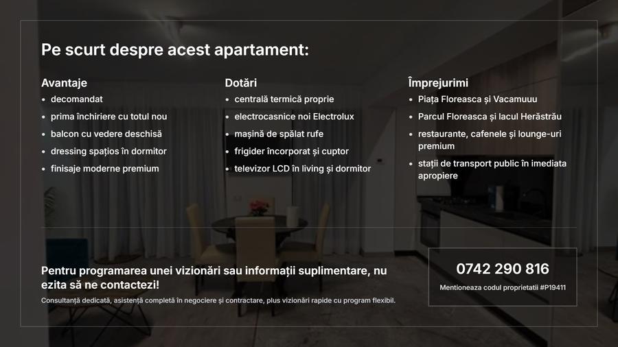 Apartament 2 camere | Floreasca | Prima închiriere | Zona de Prestigiu
