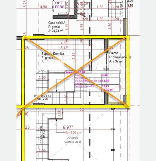 Ap 2 cam 58mp, tip Penthouse pe 2 niveluri, 2 Terase 16mp.
