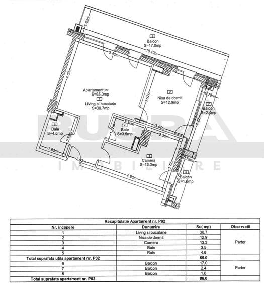 Apartament de 3 camere, 86mp, bloc nou, parcare, Wings Complex