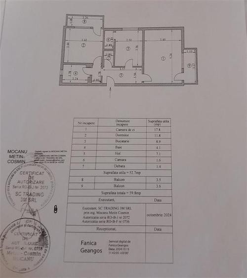 LIBER! AP 2 camere, Radu Negru, Conf 1 decomandat - 60 mp, 2 balcoane
