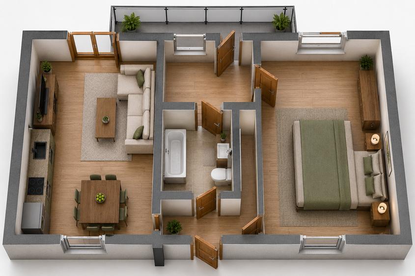 Bloc boutique modern | P+3 | Doar 3 apartamente pe etaj | Apartamente cu grădină