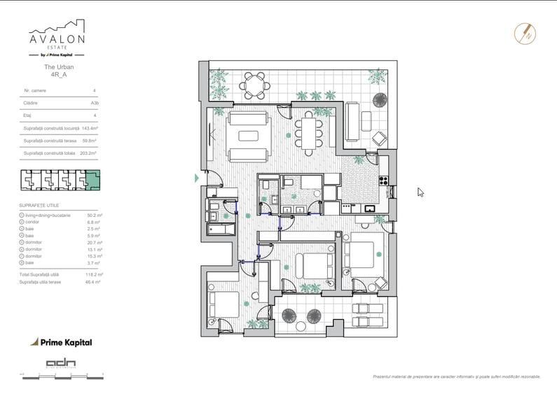 Penthouse  cu 4 camere în Avalon Estate, Faza 2 - 1