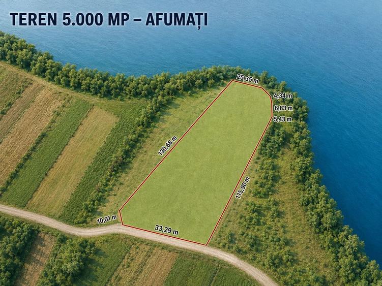 Teren extravilan 5.000 mp pe malul lacului – Afumați