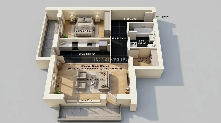 3 Camere Premium | Vedere Spectaculoasă| 2 Balcoane Superbe - 10