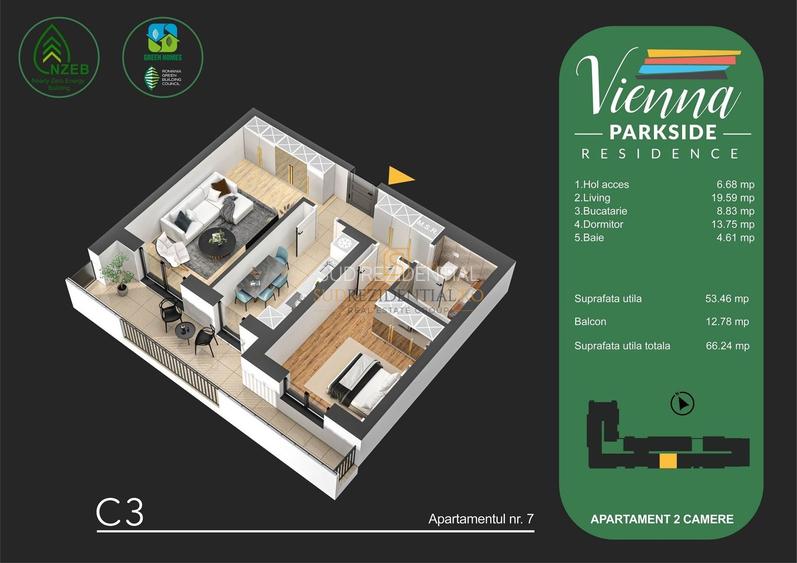 Nou! Apartament decomandat cu 2 camere, balcon generos, Bd Metalurgiei - 1