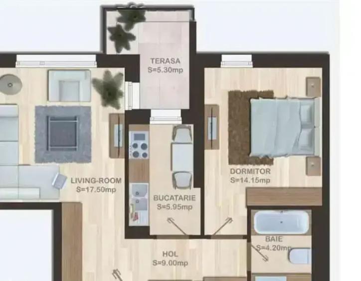MEGA MALL BD. CHISINAU 2 CAMERE ANSAMBLU NOU