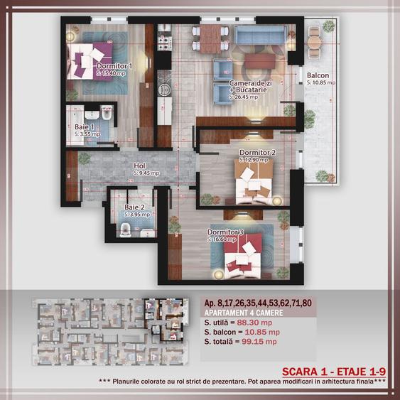 4 camere decomandat Theodor Pallady, Debara, PREMIUM, Metrou Teclu 12*