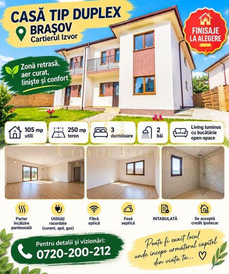 Casă tip duplex CU 4 Camere  la Pret de apartament