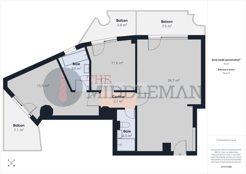 Apartament 3 camere | 2 băi | 2 balcoane | View panoramic - 24