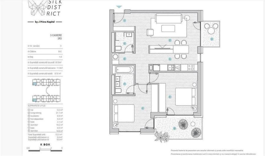Apartament 3 Camere - SILK District